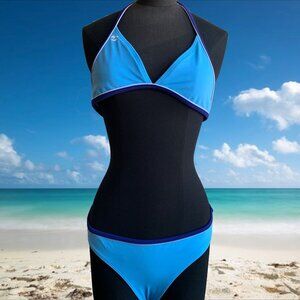 Billabong Girls Surf swimwear blue logo bikini 16